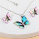 Alloy Gradient Butterfly Necklace And Earrings Set