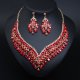 Creative Crystal Collarbone Necklace Earring Set