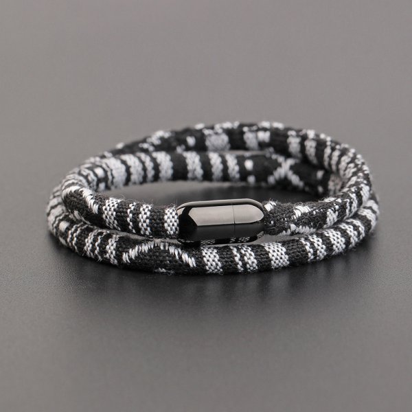 Men's Simplicity European And American Cloth Popular Carrying Strap Stainless Steel Bracelet