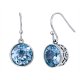 Crystal Square Sea Blue Simple Earrings