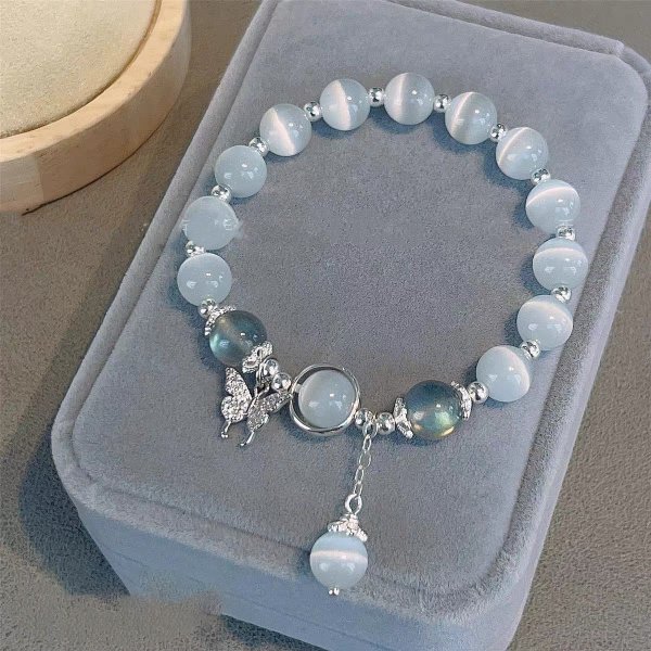 Opal Crystal Butterfly Bracelet Women's Bracelet Gray Moonlight All-match Bracelet