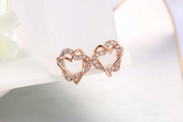 Fashion Heart-shaped Earrings Necklace Jewelry Set