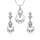 Alloy Inlaid Rhinestone Necklace And Earrings Two-piece Set