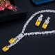 Retro Simple Geometric Full Inlaid Square Zircon Set Necklace Earrings Two-piece Banquet Accessories